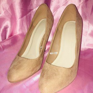 Forever 21 Tan Faux Suede Pumps Heels 7.5